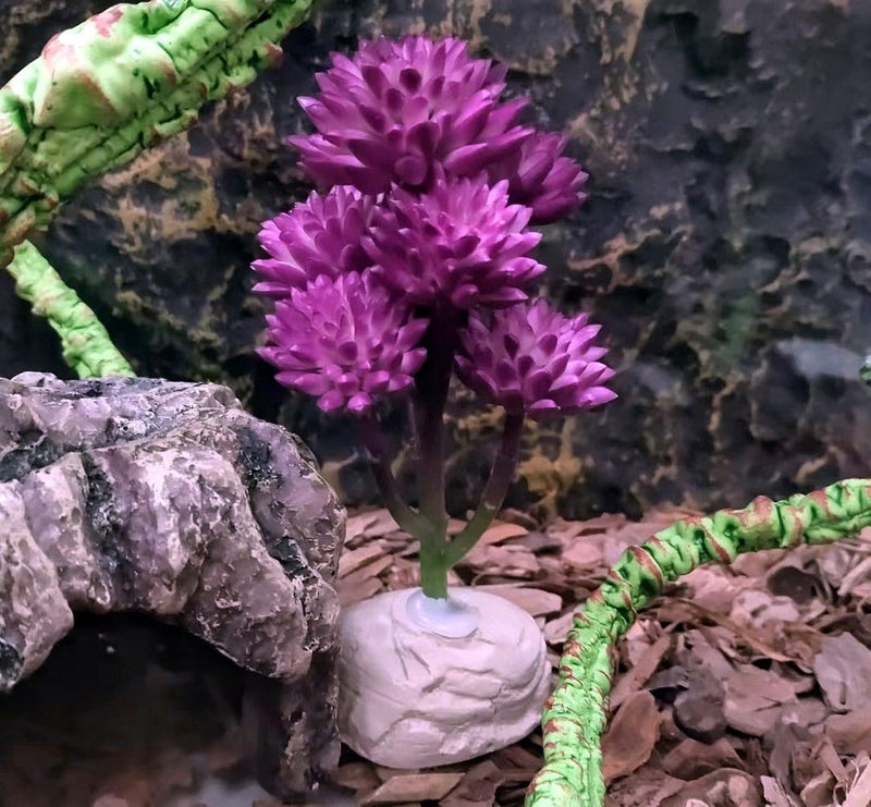 KERUIDENG Reptile Plants Artificial Terrarium Plants Reptile Plastic Plants for Reptile Habitats with Base -Purpleâ€¦ - Image 3
